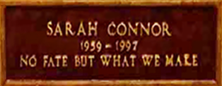 Close-up of plaque from Sarah's crypt.